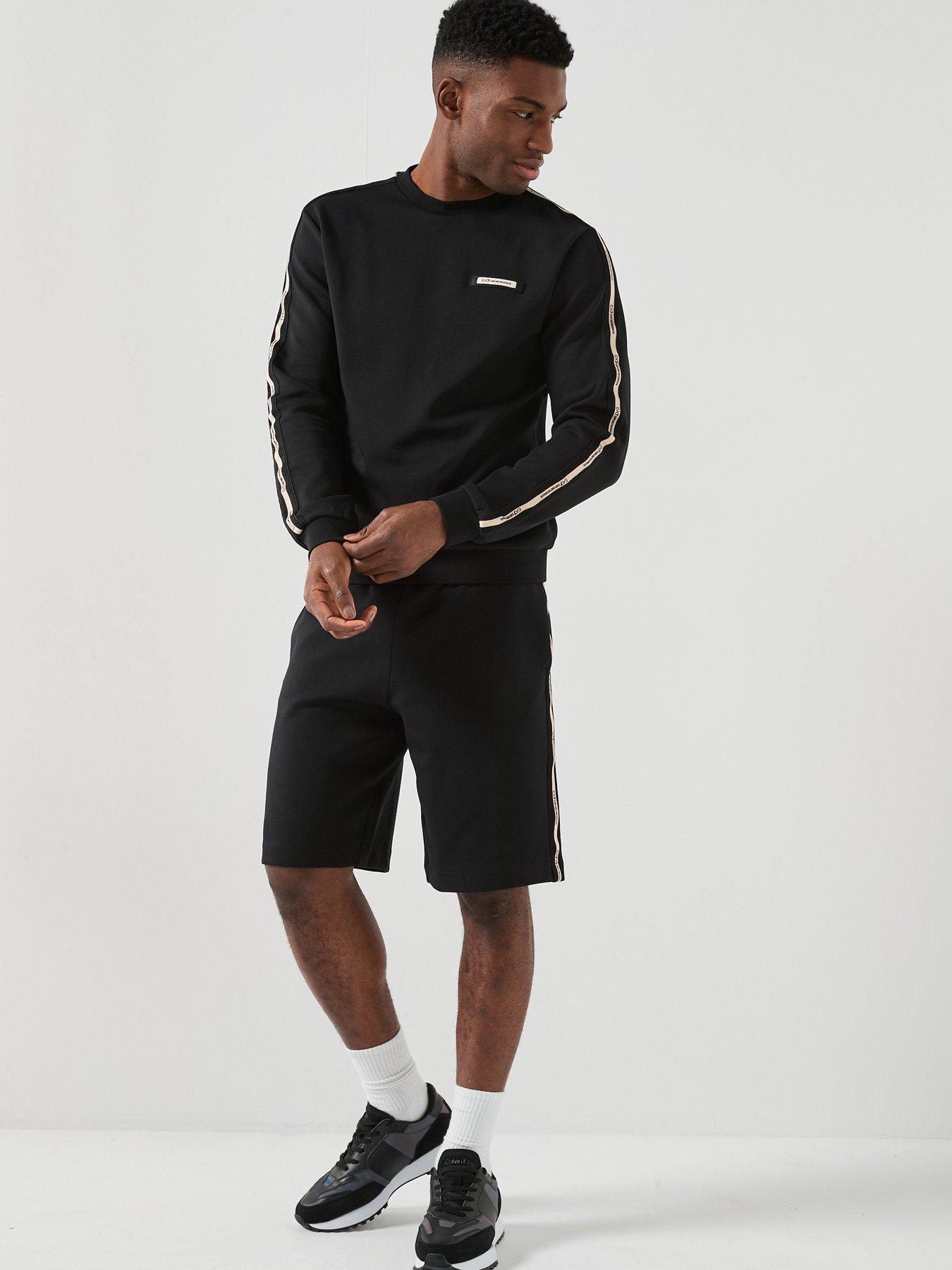 Image 3 of 6 of EA7 Emporio Armani Train Taped Sleeve Crew Neck Sweatshirt - Black