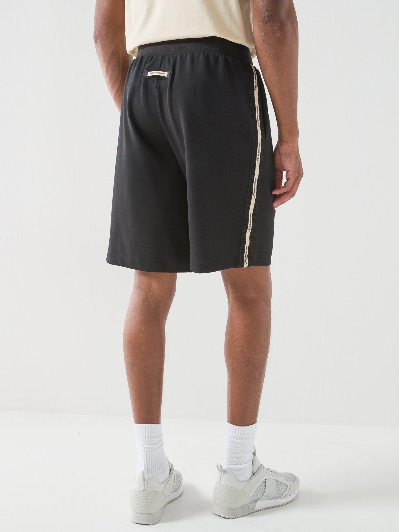 Image 2 of 6 of EA7 Emporio Armani Train Taped Sleeve Bermuda Shorts - Black