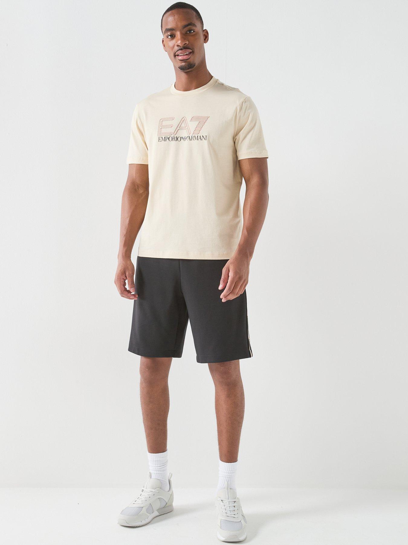 Image 3 of 6 of EA7 Emporio Armani Train Taped Sleeve Bermuda Shorts - Black