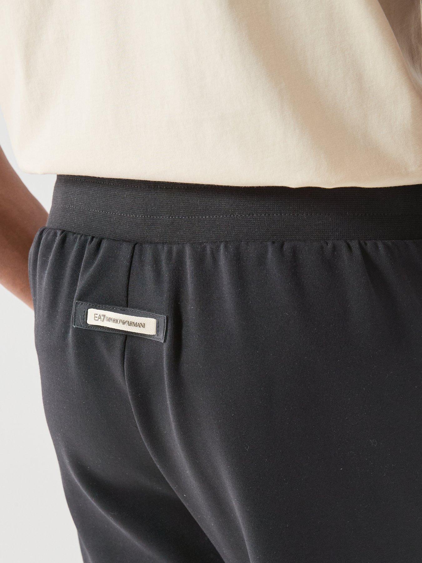 Image 4 of 6 of EA7 Emporio Armani Train Taped Sleeve Bermuda Shorts - Black