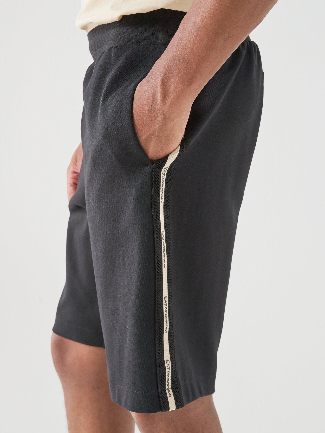 Image 6 of 6 of EA7 Emporio Armani Train Taped Sleeve Bermuda Shorts - Black