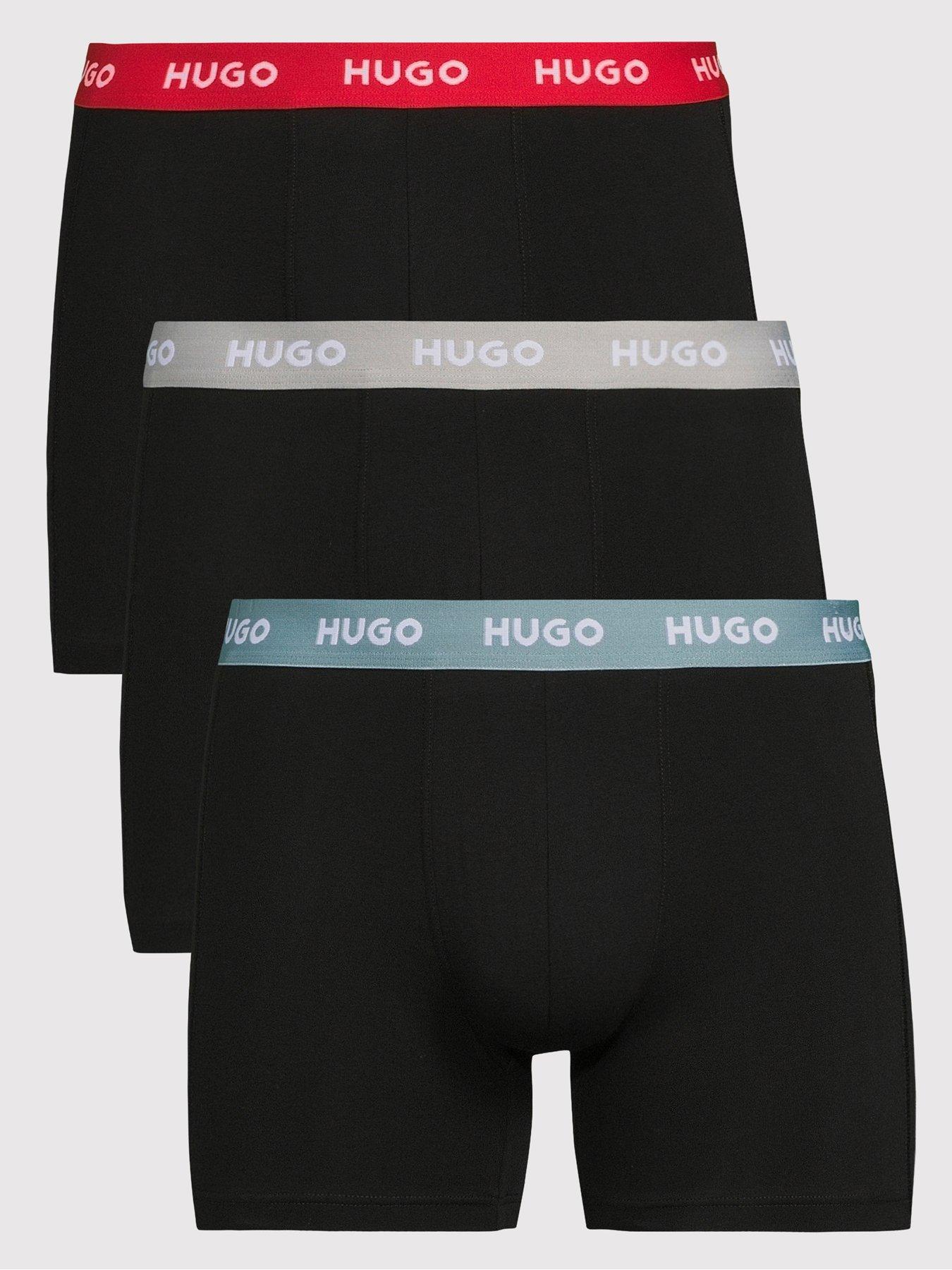 HUGO Bodywear 3 Pack Triplet Metalic Waistband Boxer, Black, Size Xl, Men