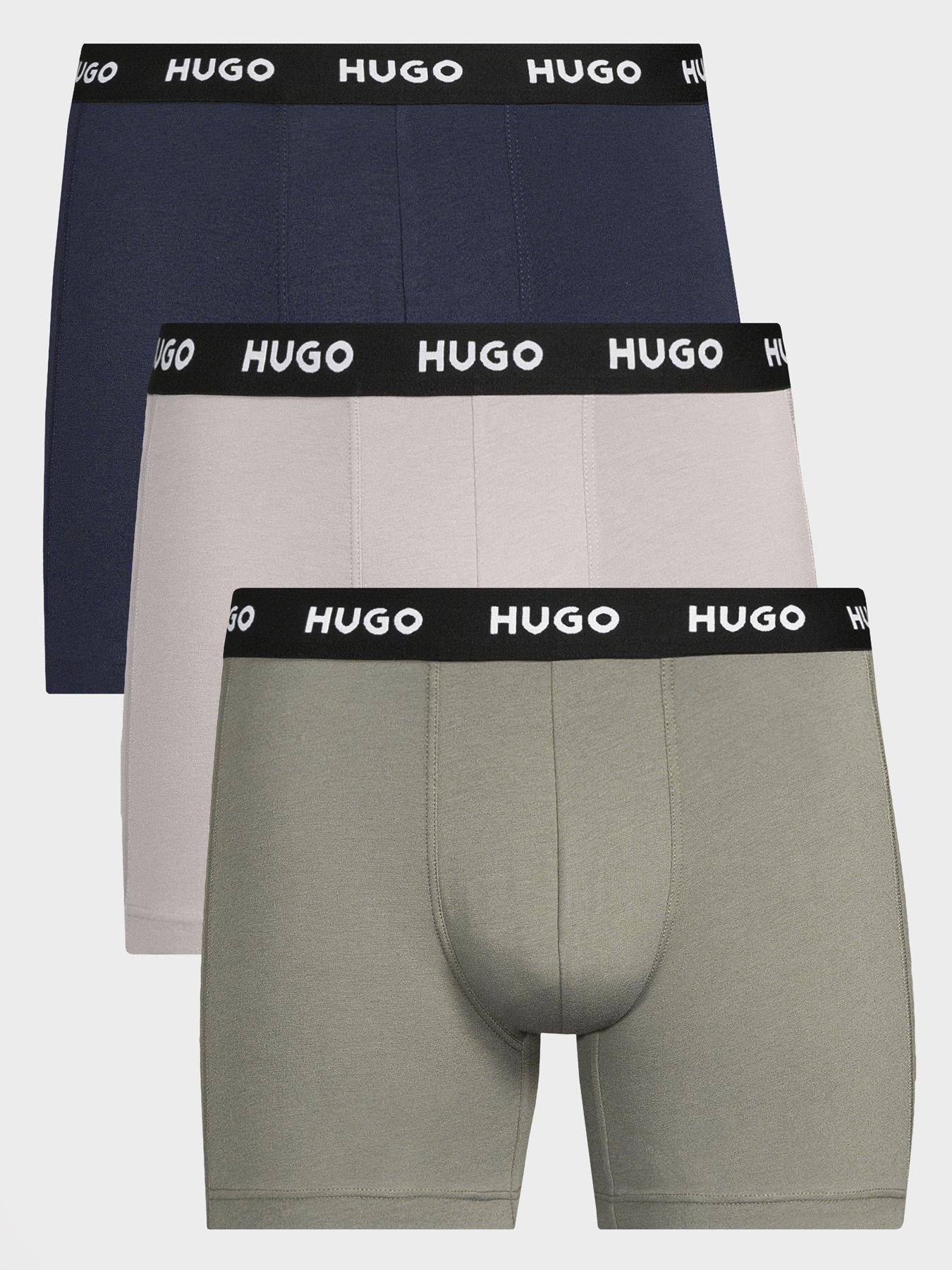 HUGO: Bodywear 3 Pack Triplet Metallic Waistband Boxer - Grey