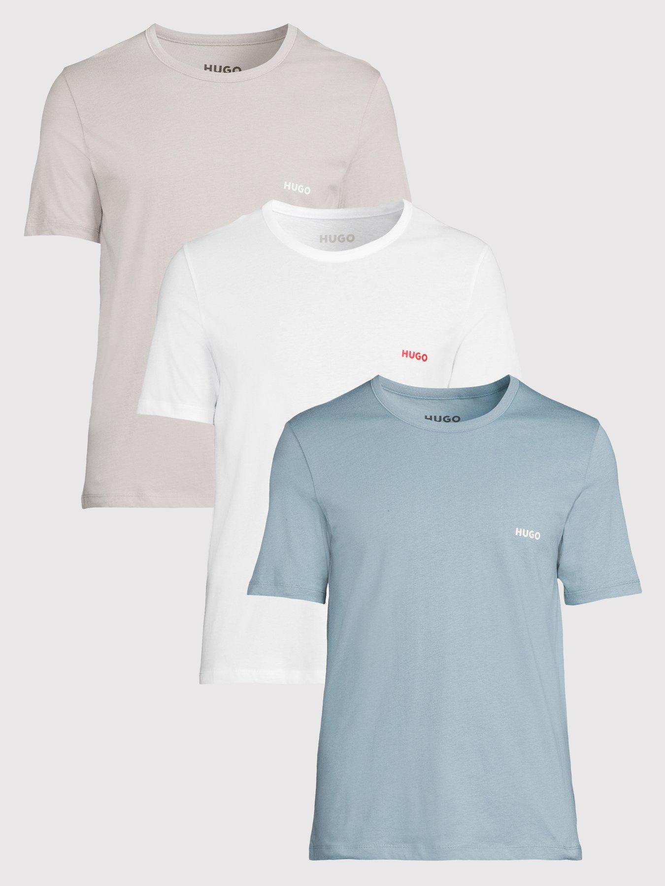 Image 1 of 5 of HUGO Bodywear Triplet 3 Pack Loungewear T-Shirts - Assorted
