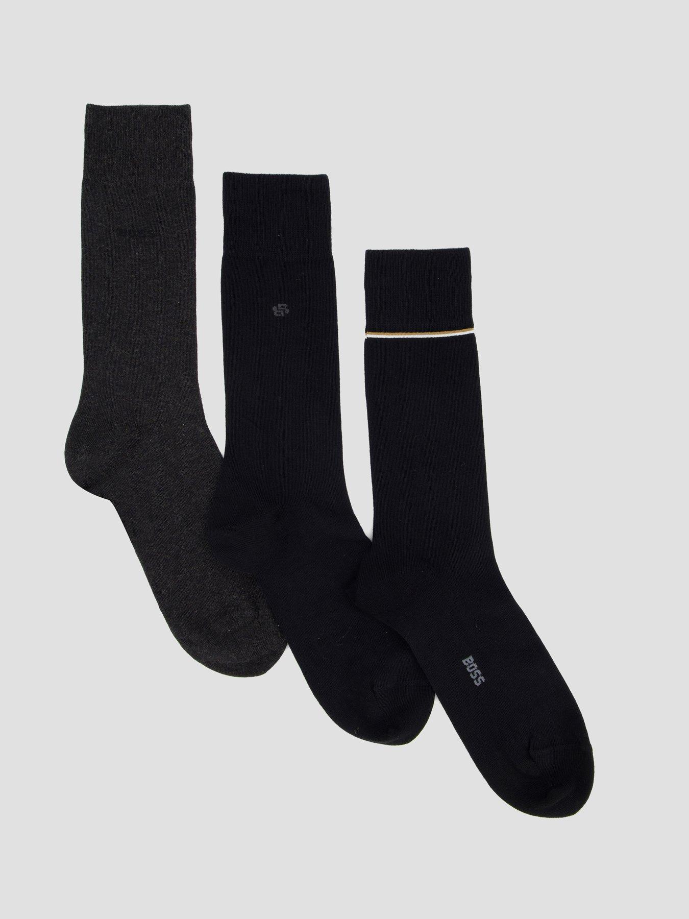 Image 1 of 5 of BOSS 3P Gift Box Crew Socks - Black
