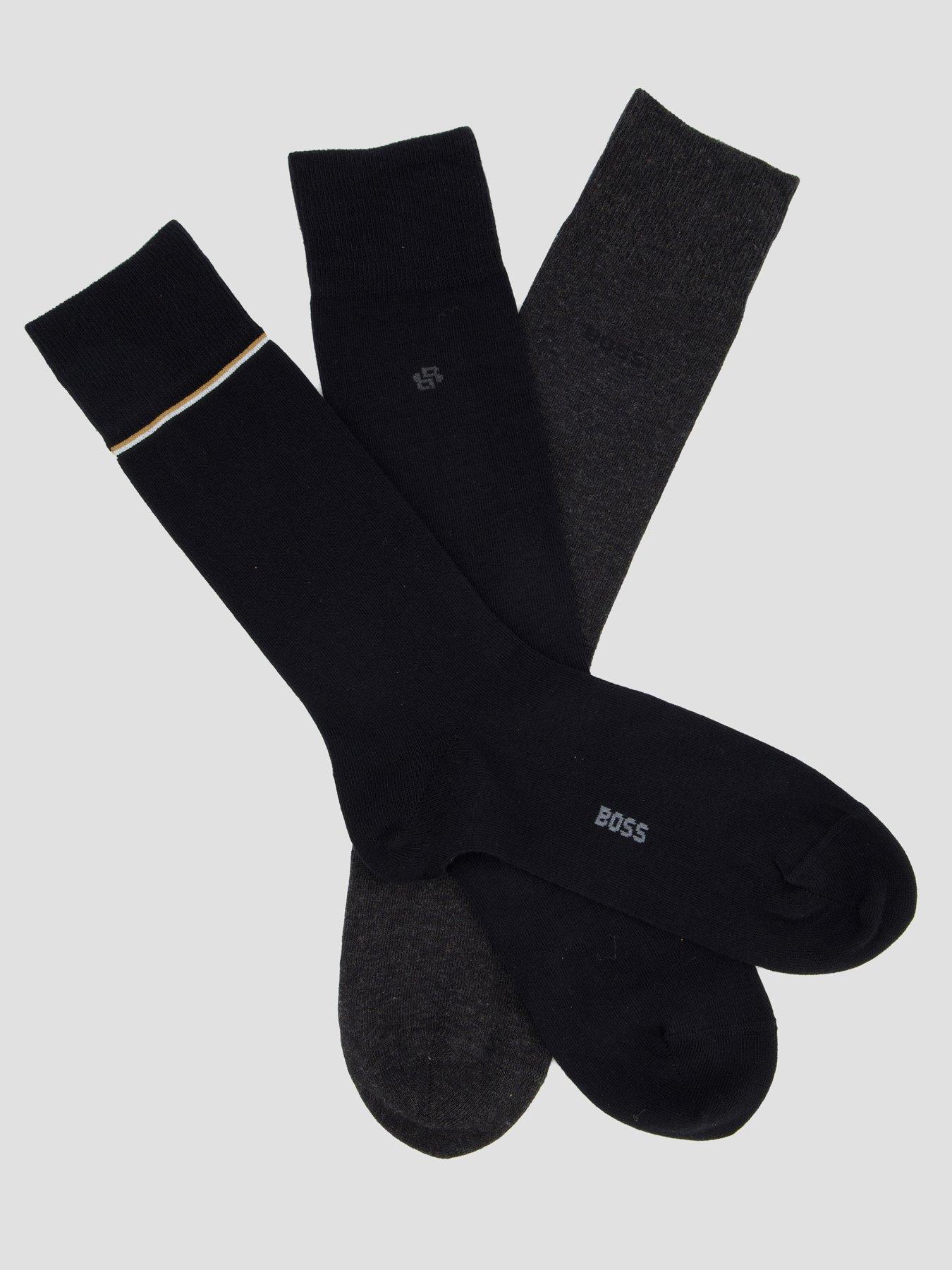Image 2 of 5 of BOSS 3P Gift Box Crew Socks - Black