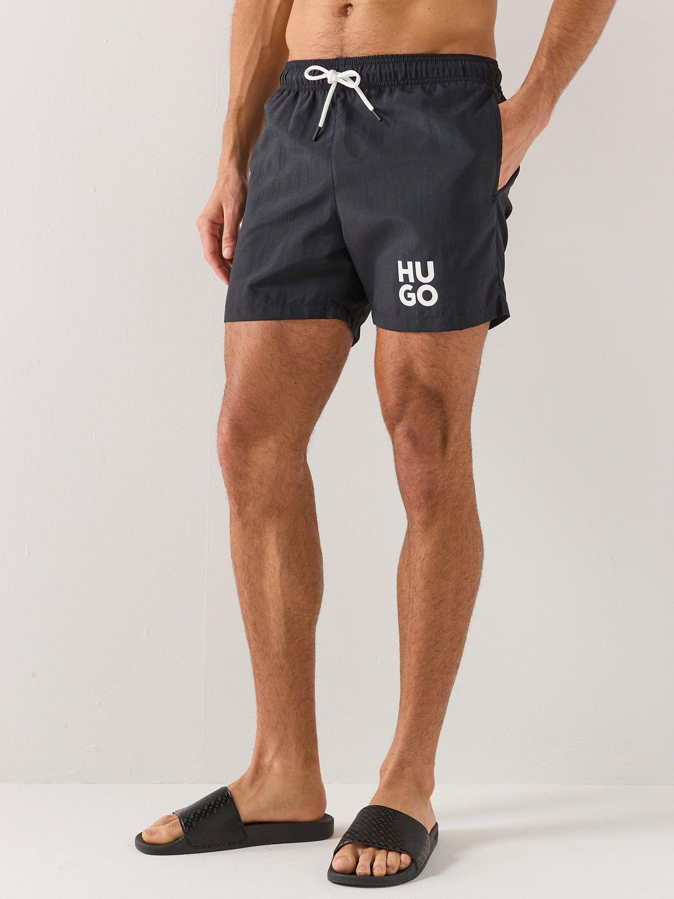 Image 1 of 4 of HUGO Paolo Small Logo Swim Shorts - Black