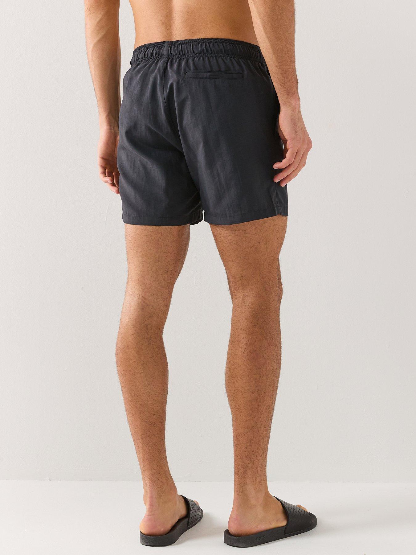 Image 2 of 4 of HUGO Paolo Small Logo Swim Shorts - Black