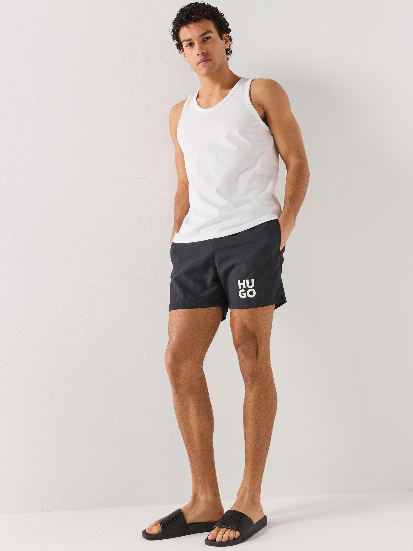 Image 3 of 4 of HUGO Paolo Small Logo Swim Shorts - Black