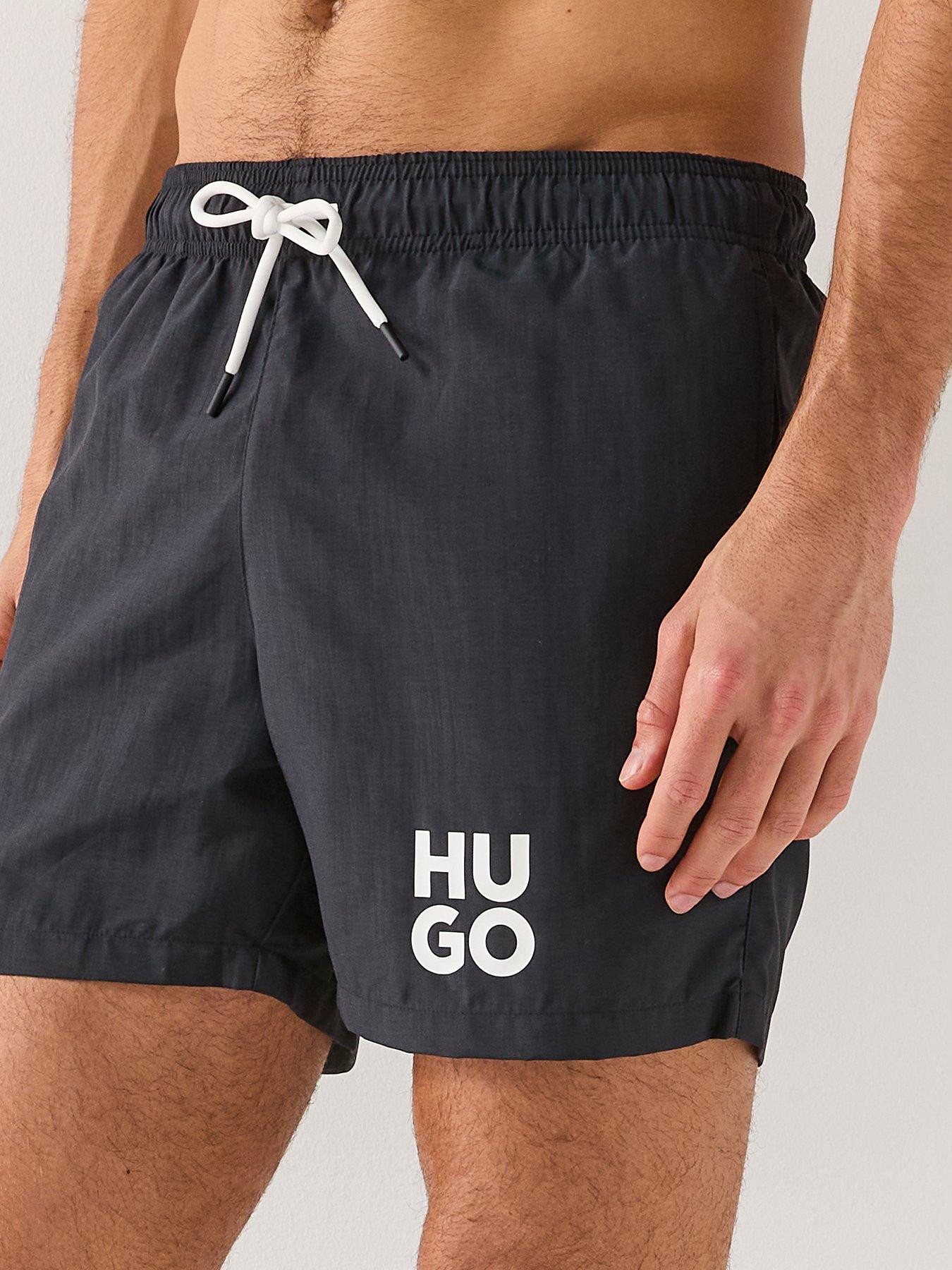 Image 4 of 4 of HUGO Paolo Small Logo Swim Shorts - Black