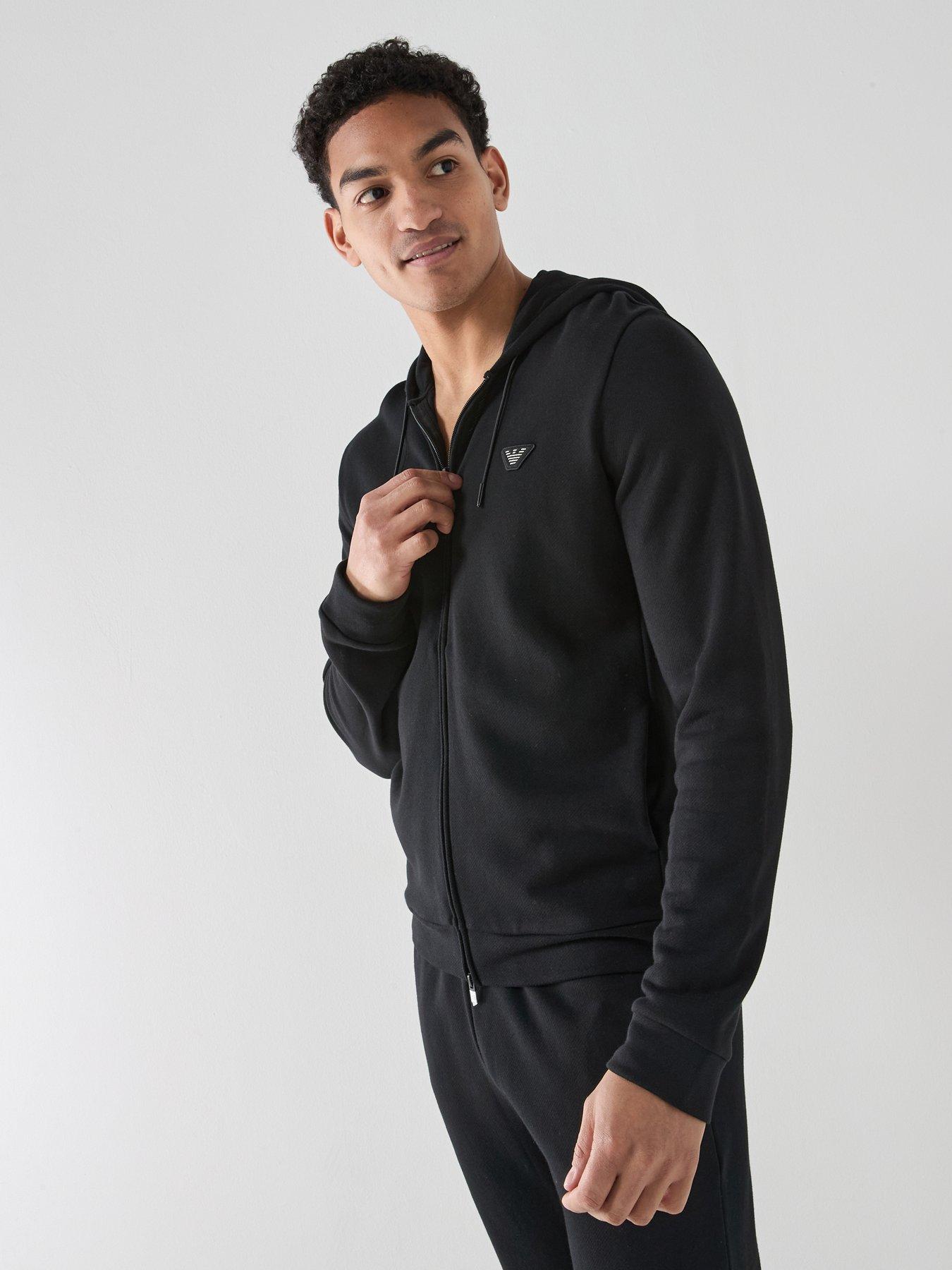 Emporio Armani Bodywear Emporio Armani Bodywear Terry Modal Zip Through Loungewear Hoodie - Black