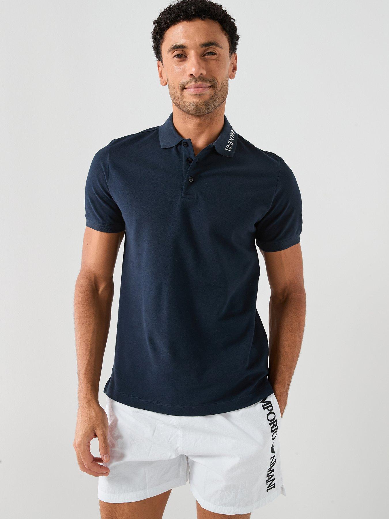 Emporio Armani Bodywear Embroidered Logo Polo Shirt - Dark Blue