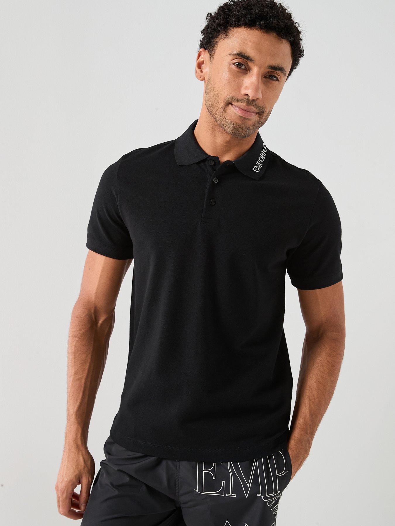 Emporio Armani Bodywear Embroidered Logo Polo Shirt - Black