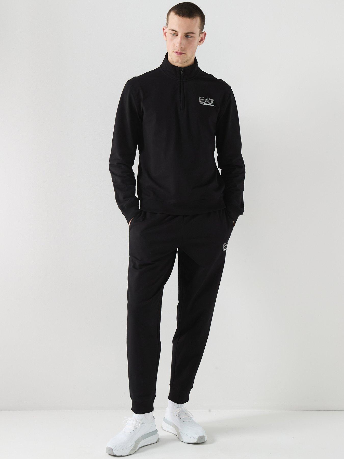 Image 1 of 6 of EA7 Emporio Armani Train Visibility 1/4 Zip Tracksuit - Black