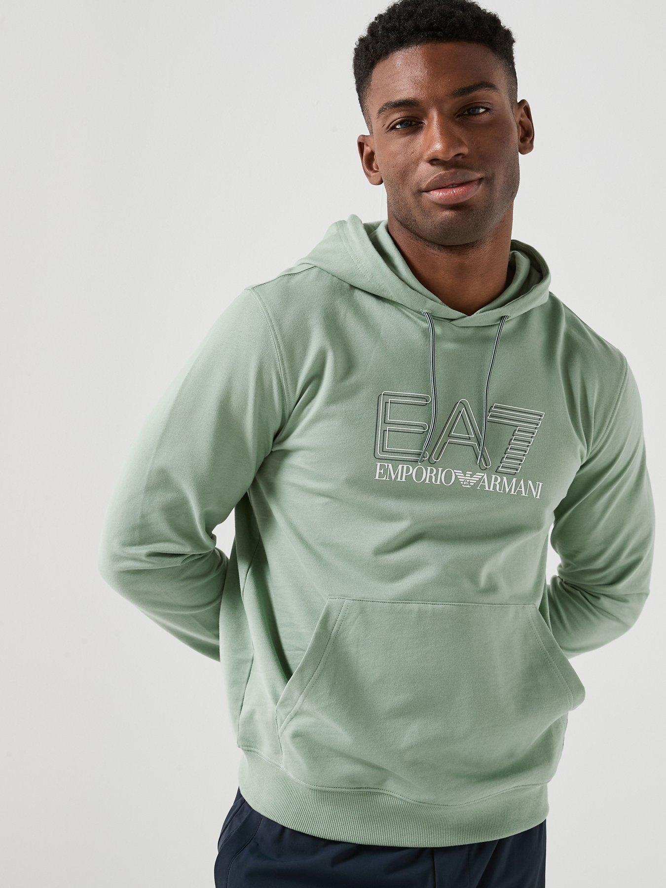 EA7 Emporio Armani Train Visibility Overhead Hoodie, Green, Size Xl, Men