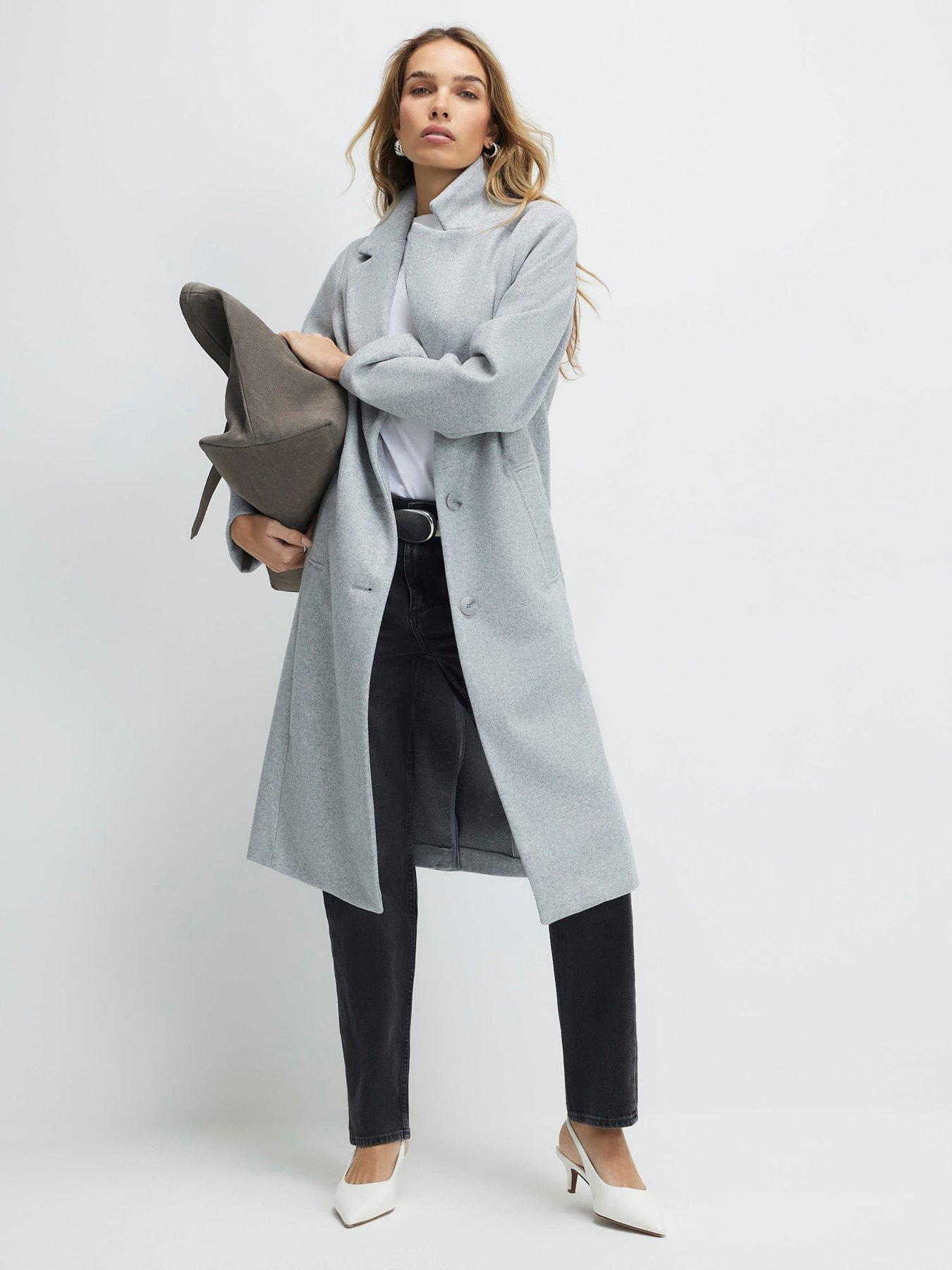 River Island: Unlined Core SB Coat - Grey