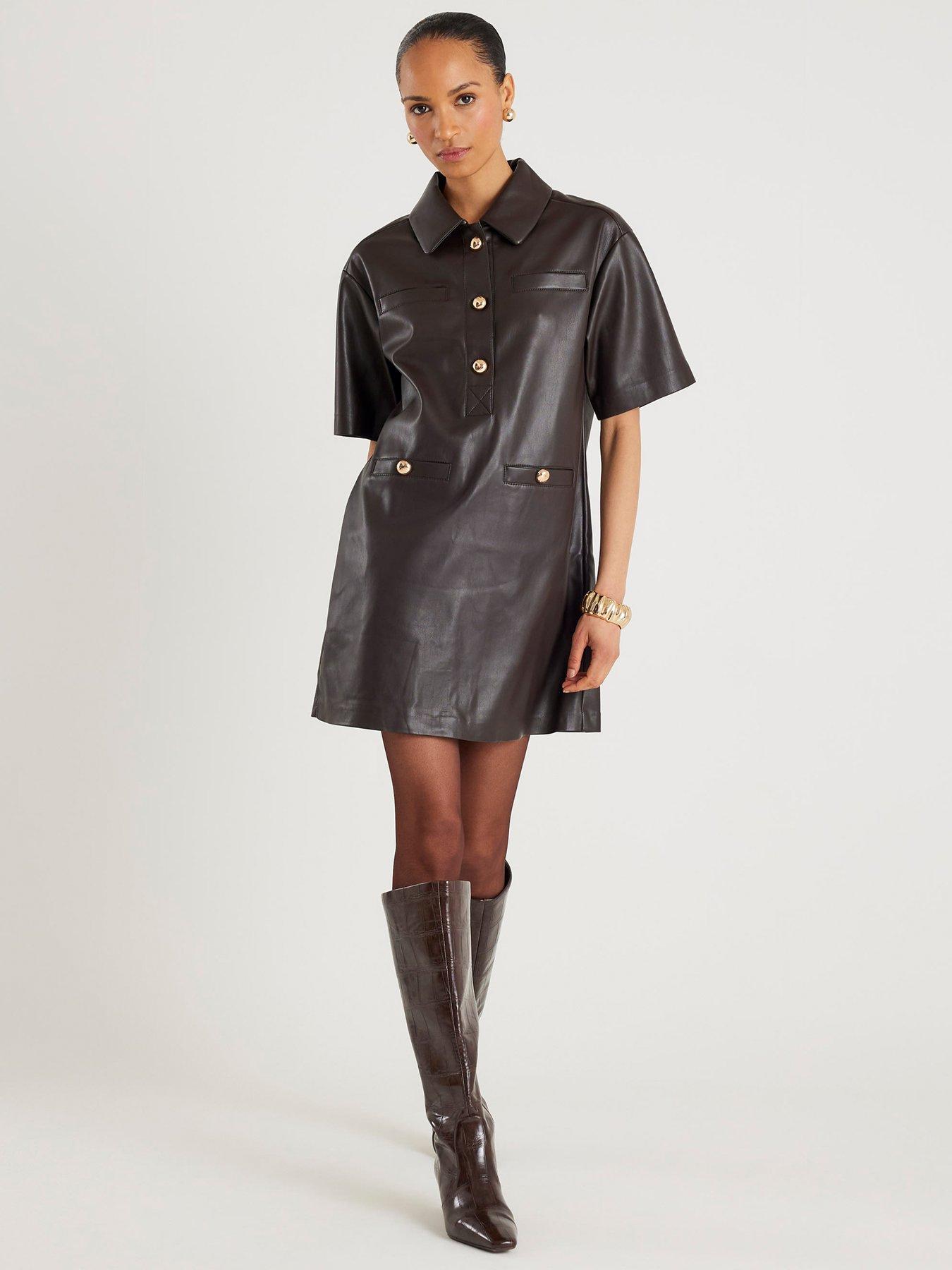River Island Pocket Detail T-Shirt Dress - Brown | Very