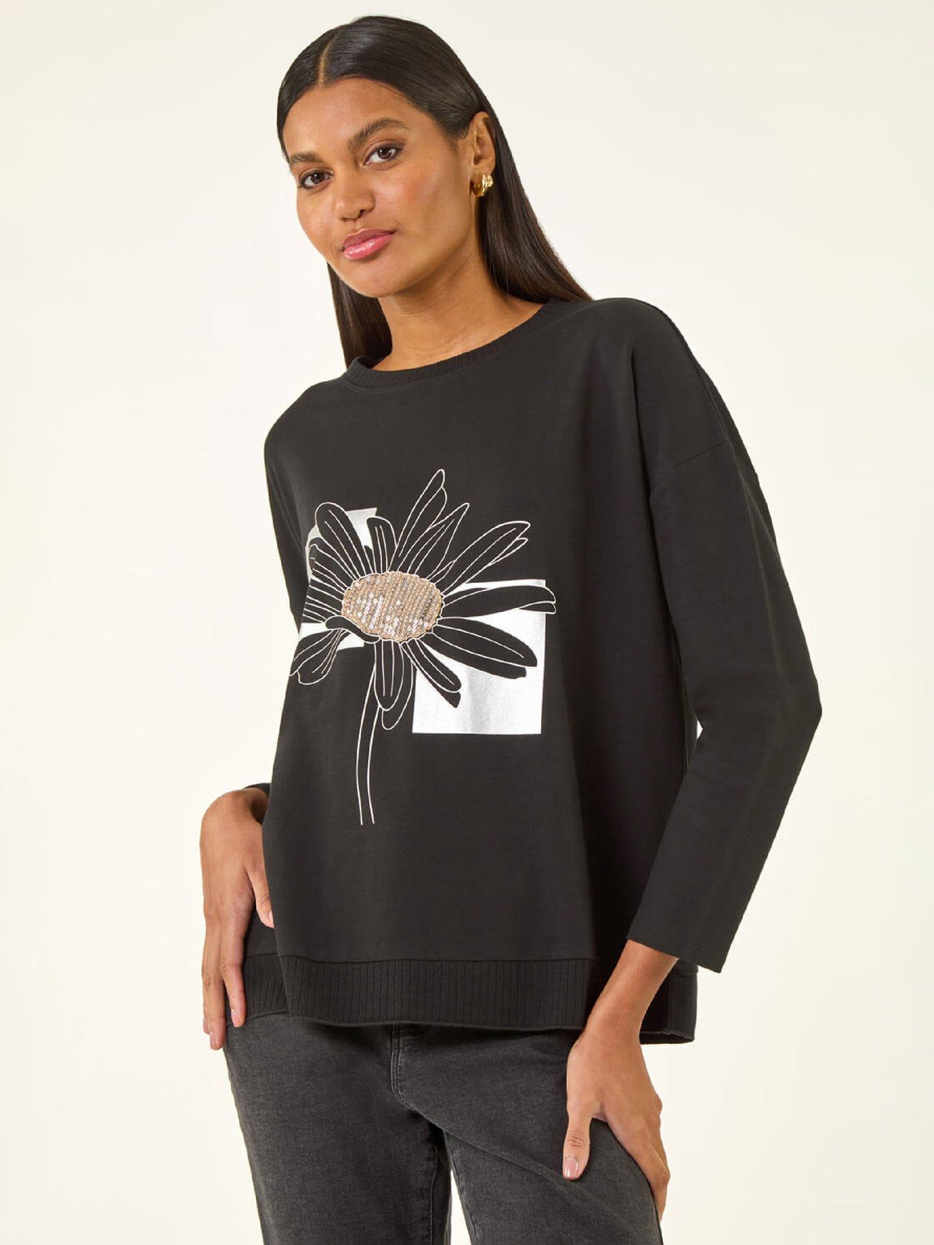 Image 1 of 5 of Roman Floral Print Stretch Top