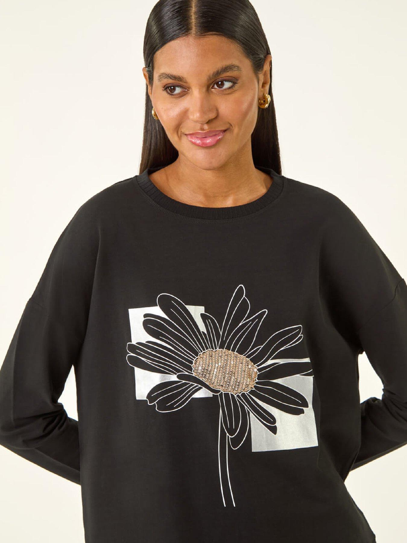 Image 4 of 5 of Roman Floral Print Stretch Top