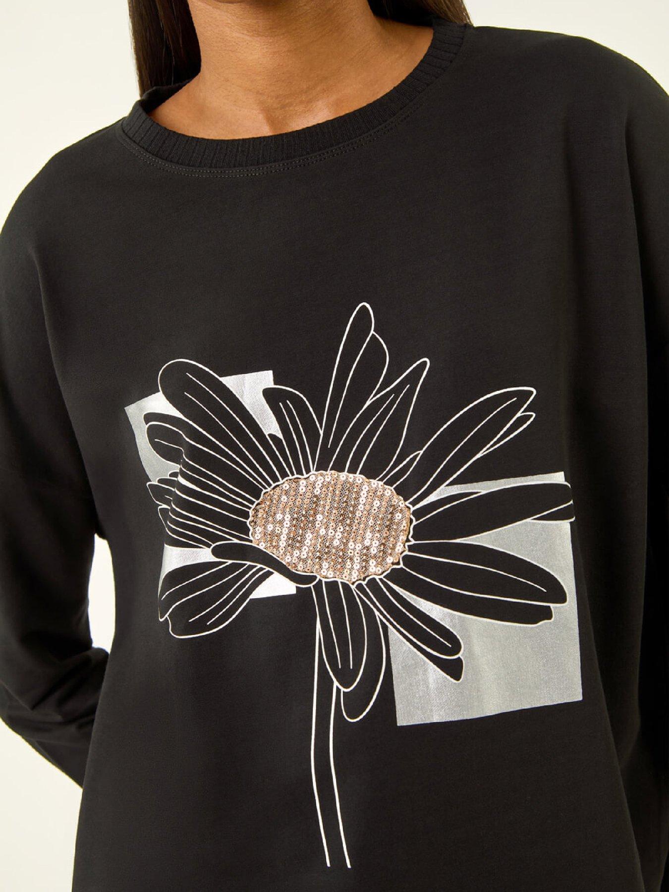 Image 5 of 5 of Roman Floral Print Stretch Top