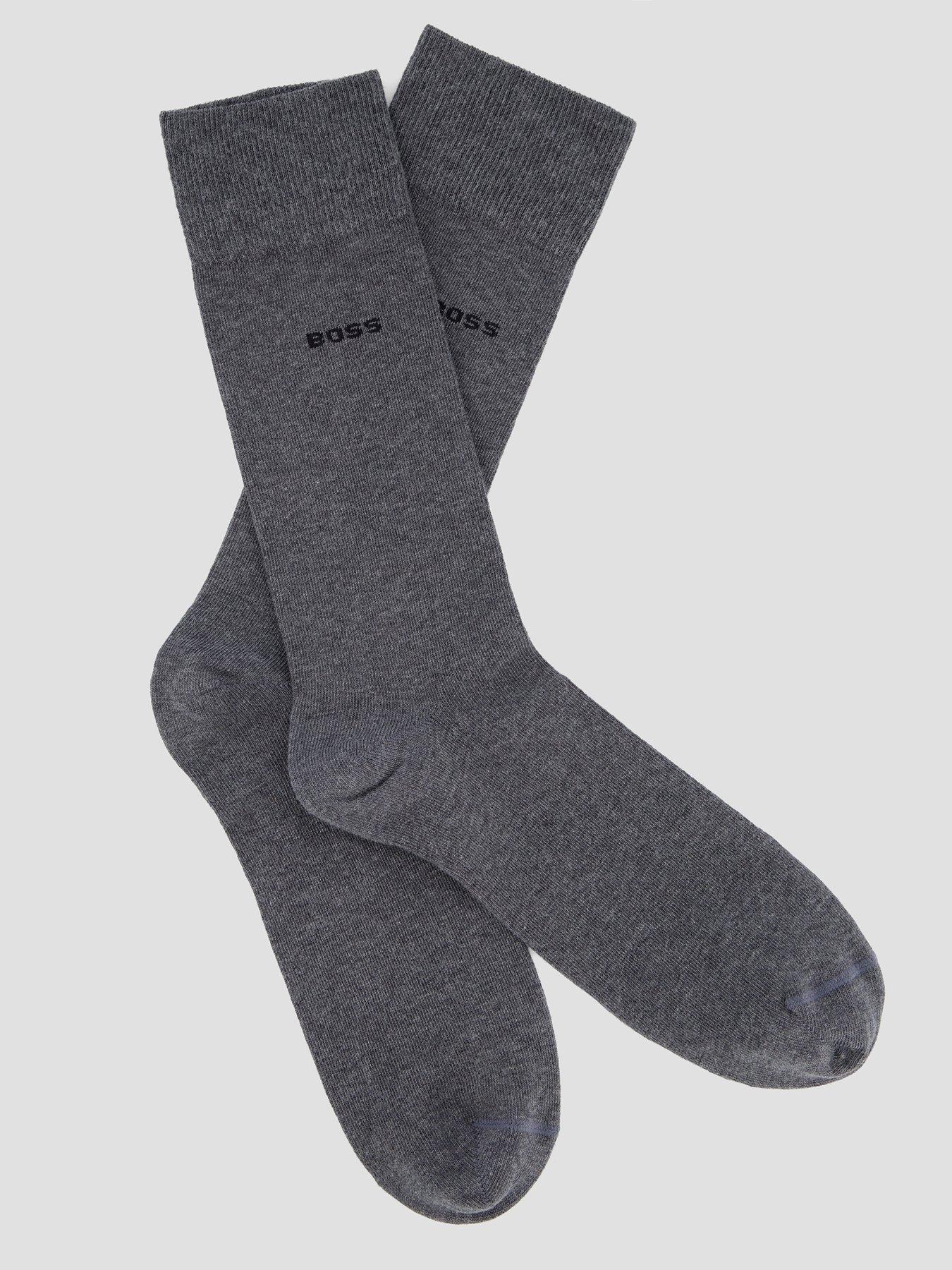 Image 2 of 3 of BOSS 2 Pack Small Logo Cotton Crew Socks - Grey