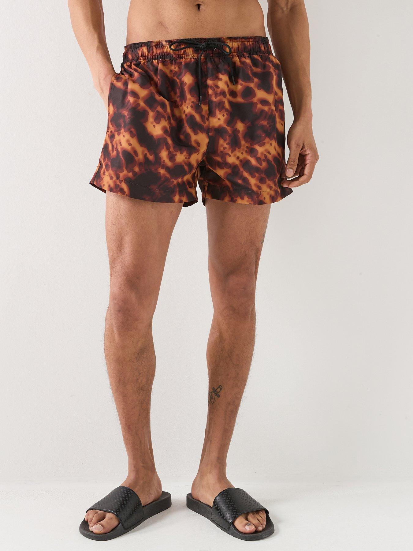 HUGO Kaleo Tortoise Shell Printed Swim Shorts, Assorted, Size M, Men