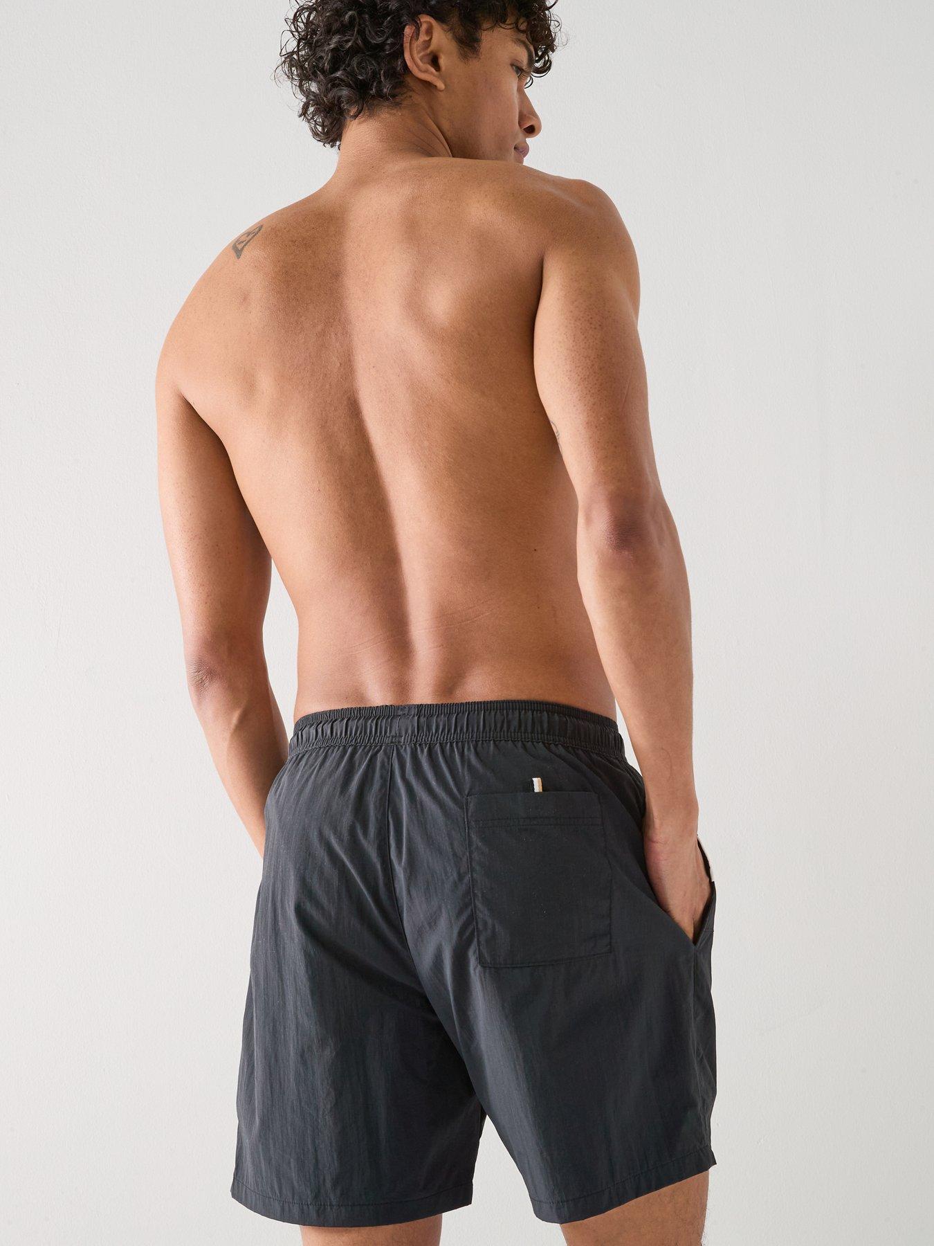 Image 6 of 6 of BOSS Louis Large Global Stripe Swim Shorts - Black