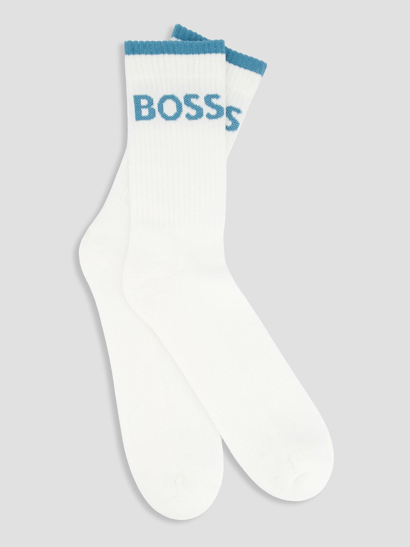 Image 2 of 3 of BOSS 6 Pack Crew Sports Socks - White