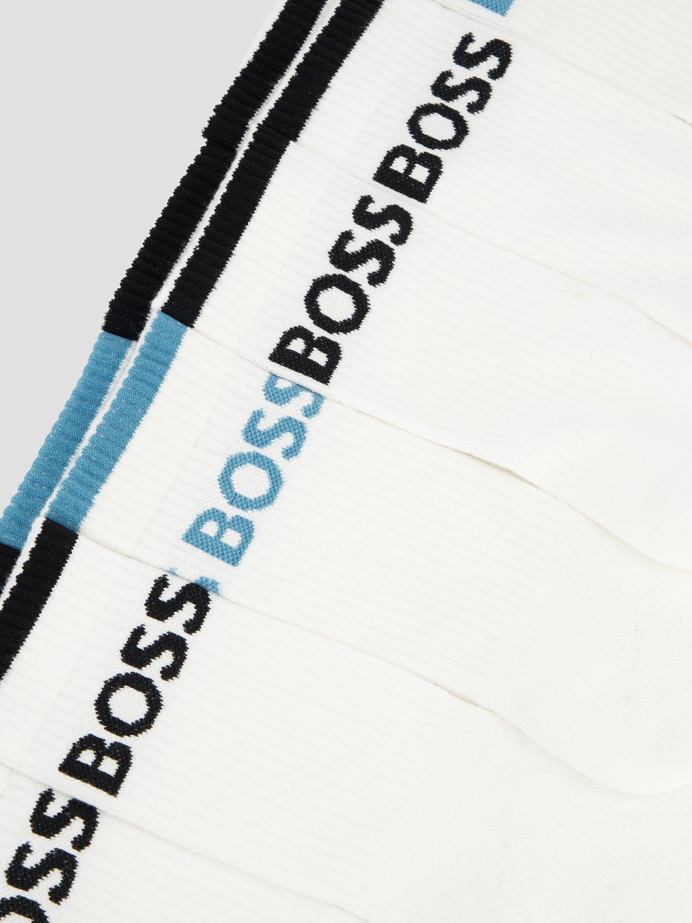 Image 3 of 3 of BOSS 6 Pack Crew Sports Socks - White