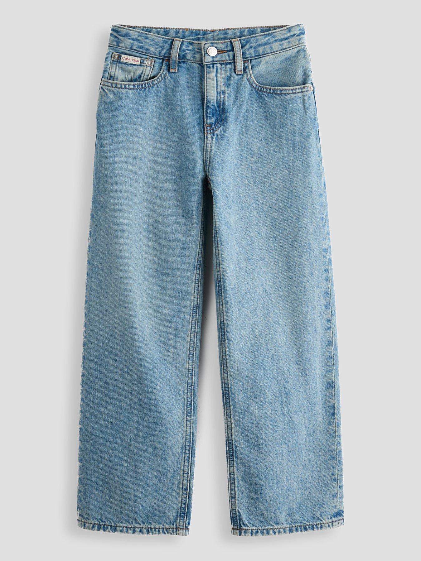 Calvin Klein Jeans Boys Black Stone Wash Skater Jeans - Blue