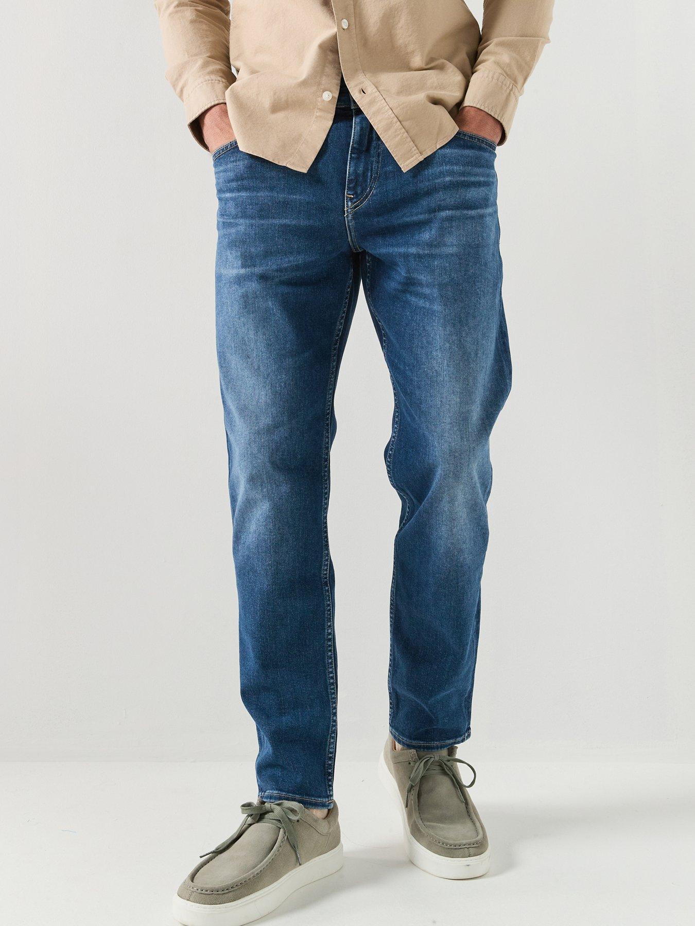 BOSS C-ReMaine Relaxed Fit Cotton Stretch Jeans, Light Wash, Size 30, Inside Leg Regular, Men