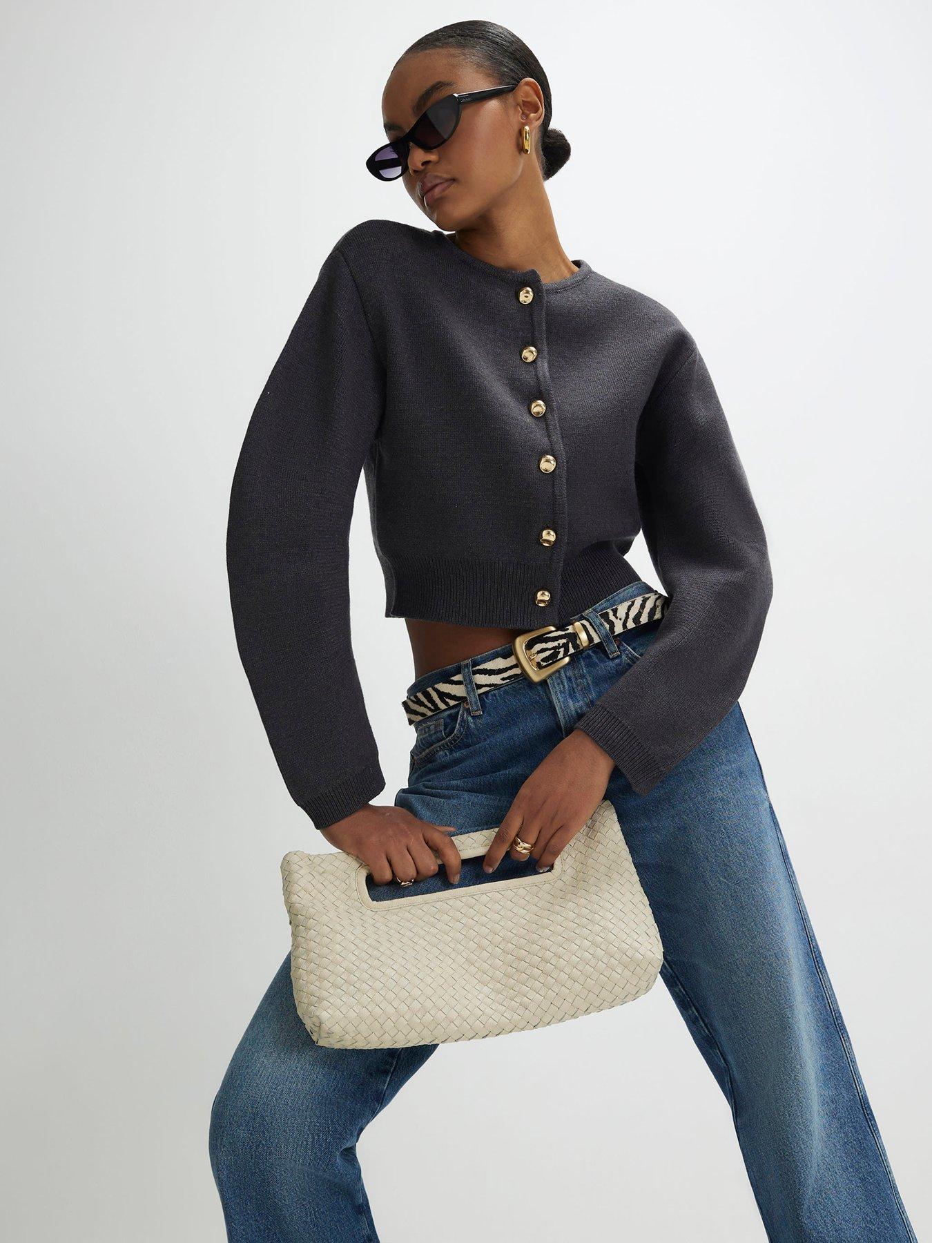 River Island Structured Sleeve Cardigan - Grey