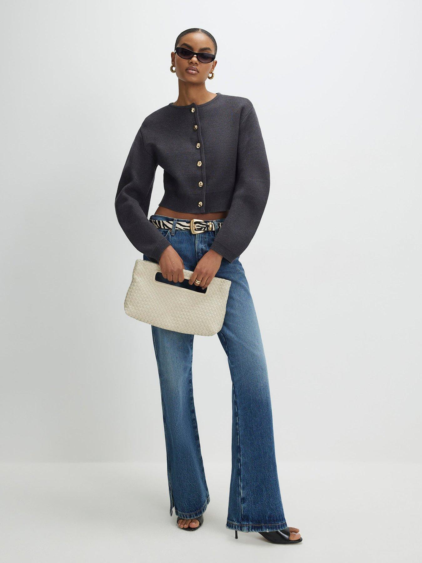 Image 3 of 4 of River Island Structured Sleeve Cardigan - Grey