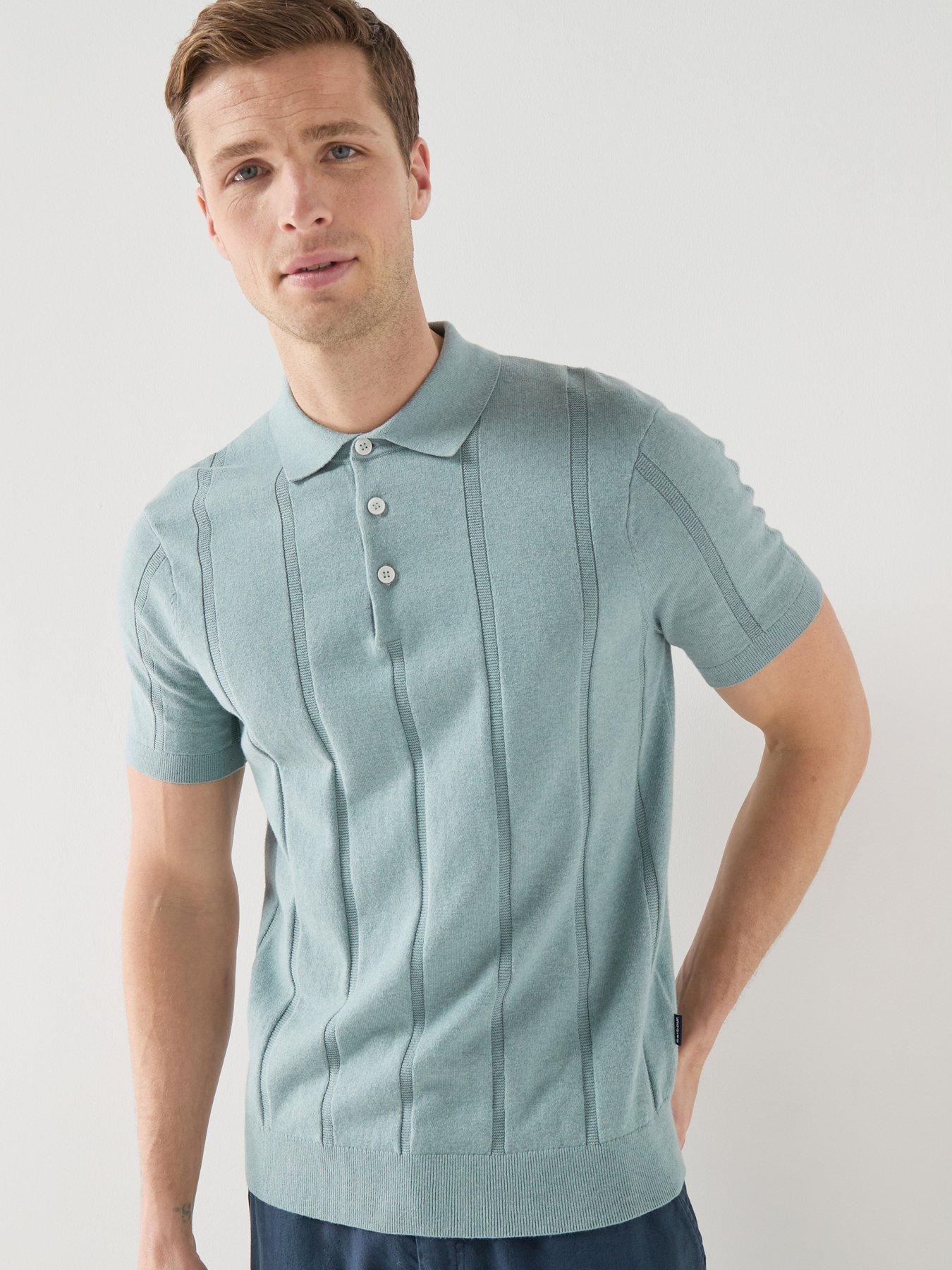 Barbour Barbour Wellburn Knitted Polo Shirt - Light Blue