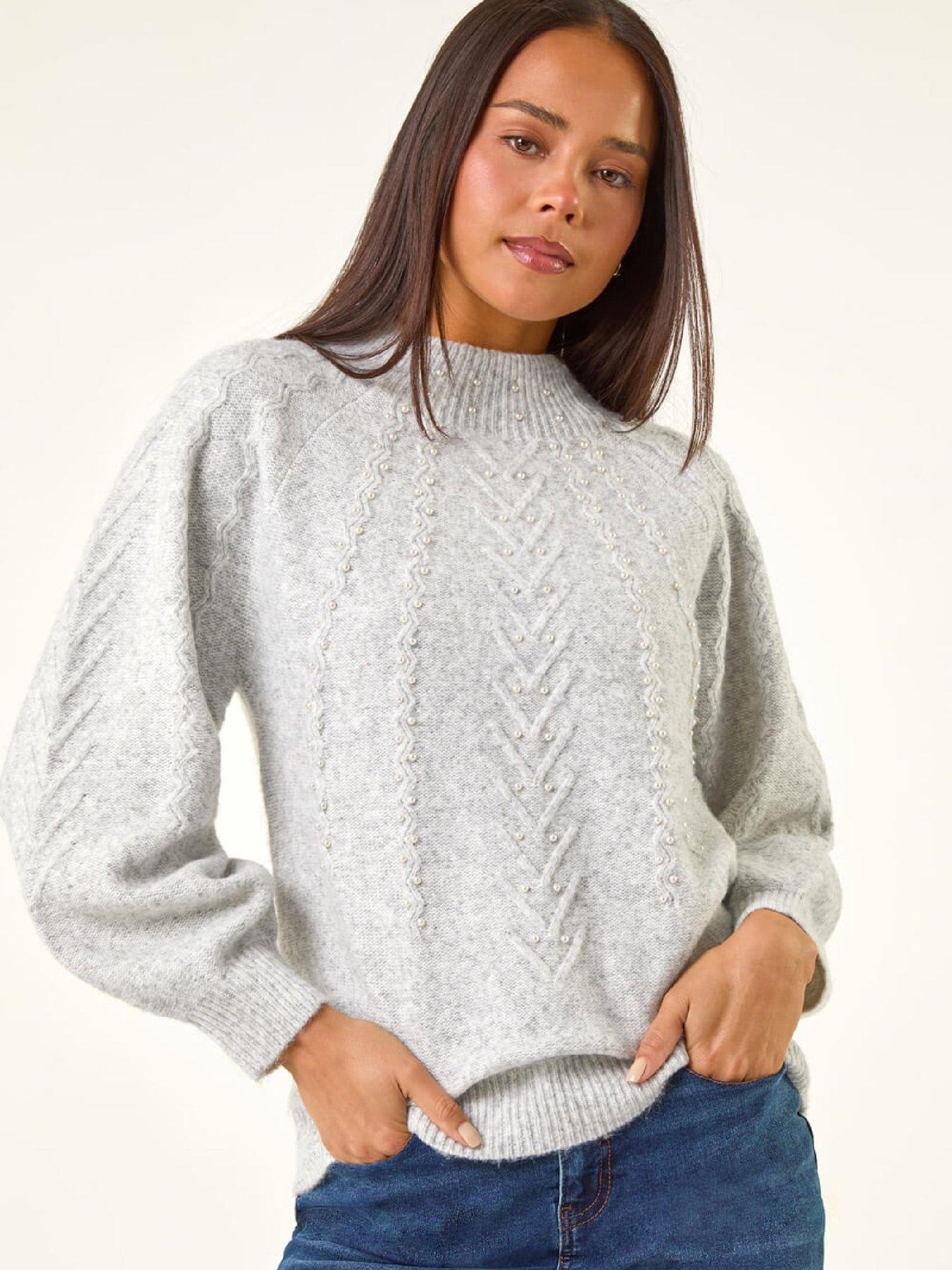 Roman Petite Cable Knit Pearl Jumper