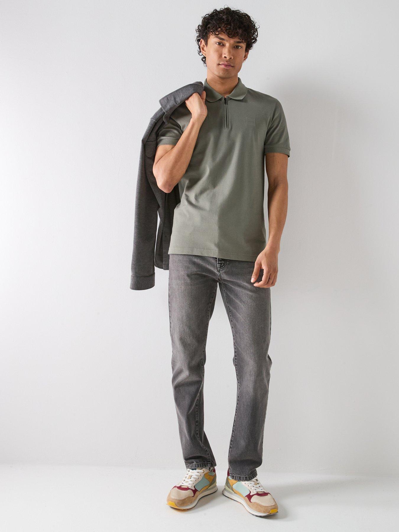 Image 3 of 4 of BOSS Passerzip Zipped Polo Shirt - Dark Khaki