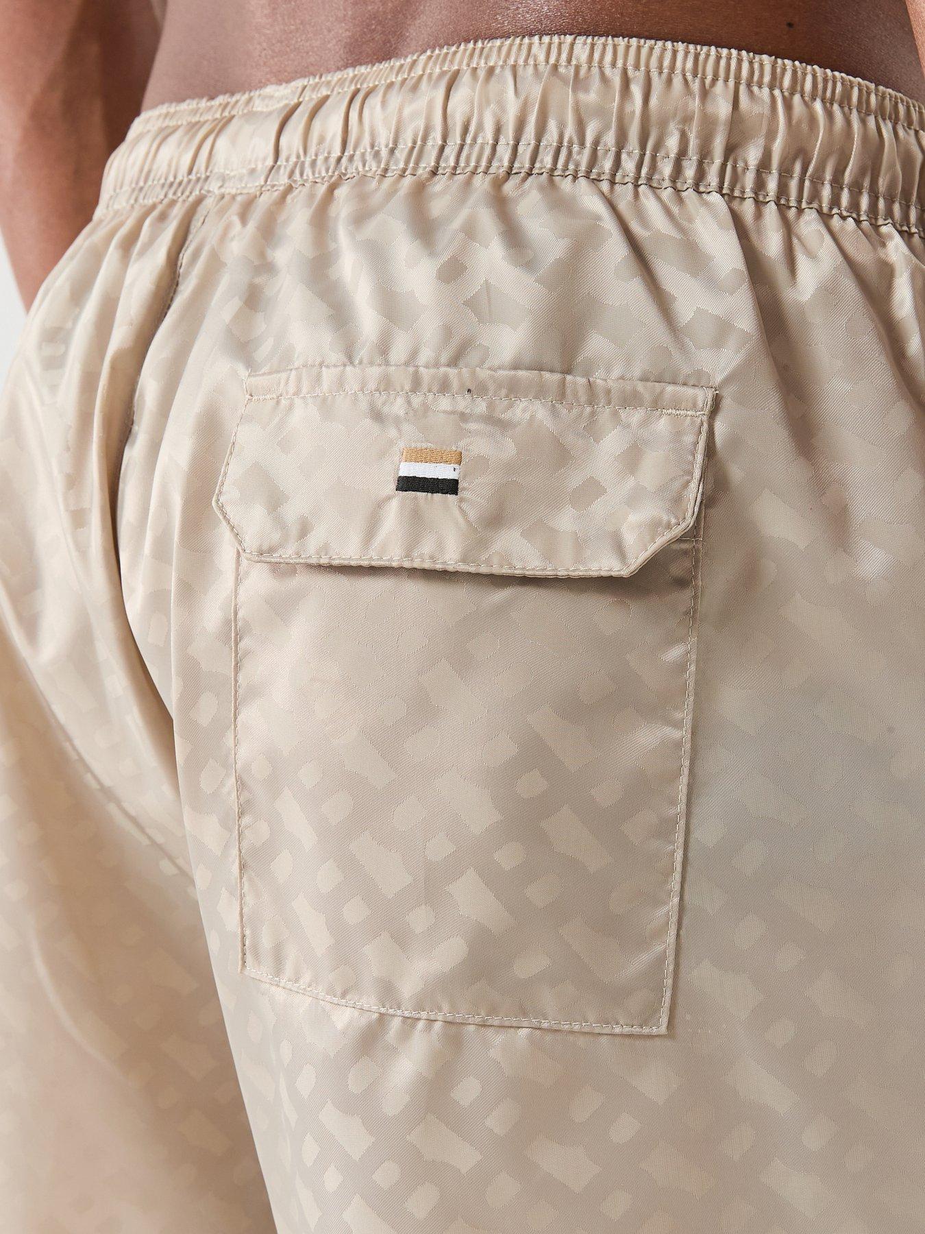 Image 5 of 5 of BOSS Jacques Jacquard Monogram Swim Shorts - Light Beige