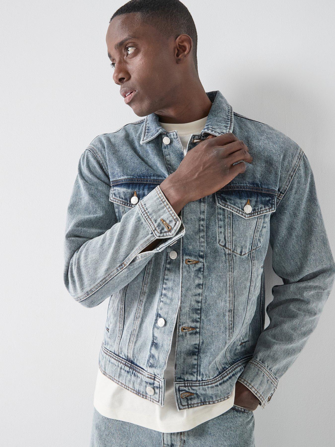 Image 1 of 6 of Les Deux Rally Ice Blue Denim Jacket - Light Blue