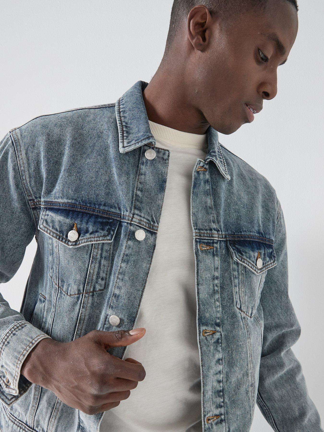Image 4 of 6 of Les Deux Rally Ice Blue Denim Jacket - Light Blue