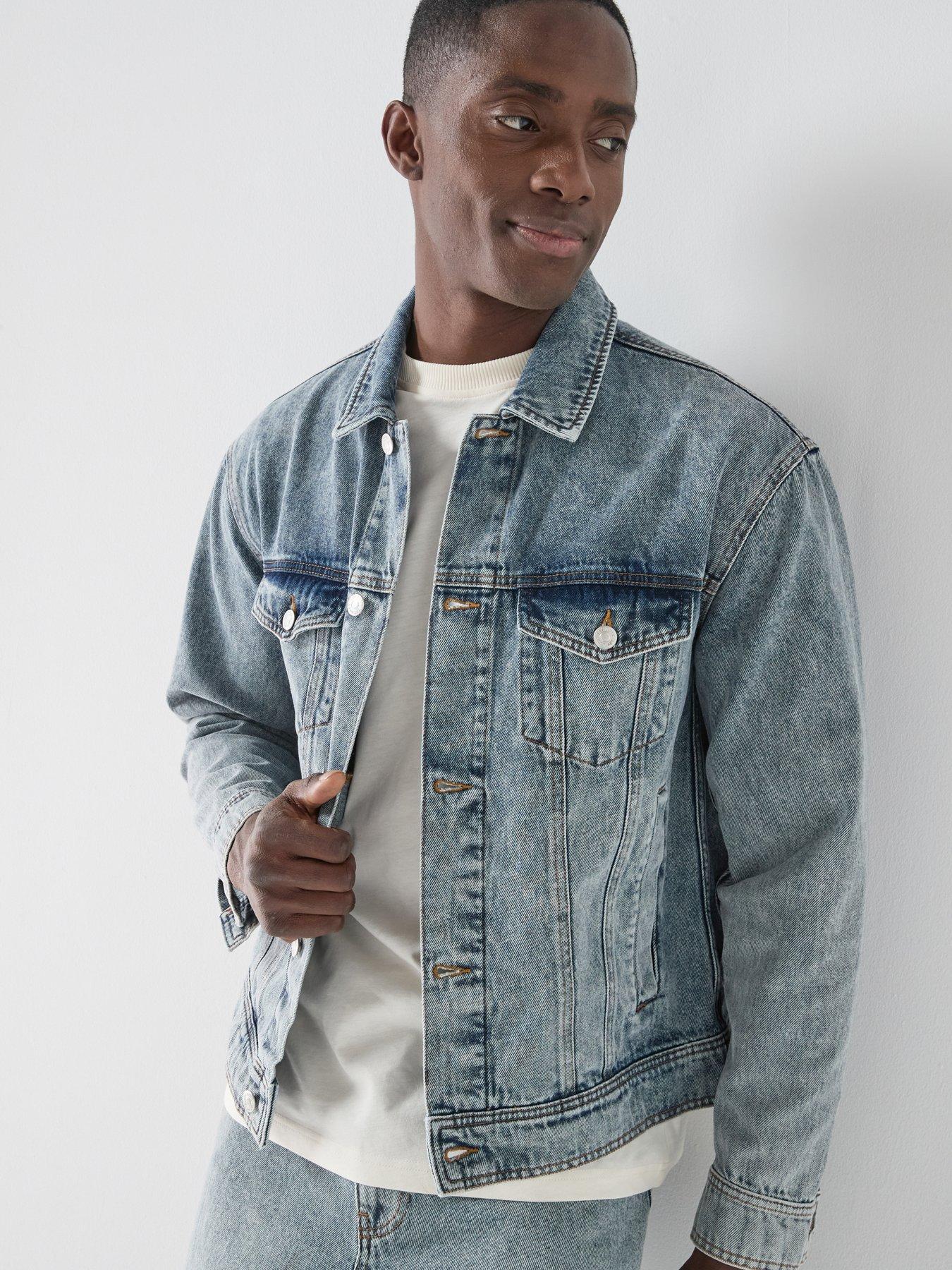 Image 6 of 6 of Les Deux Rally Ice Blue Denim Jacket - Light Blue