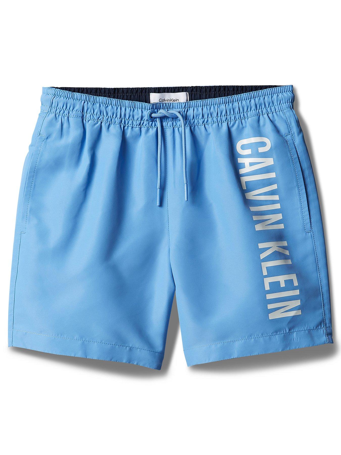 Image 1 of 2 of Calvin Klein Boys Medium Drawstring Swim Shorts - Blue