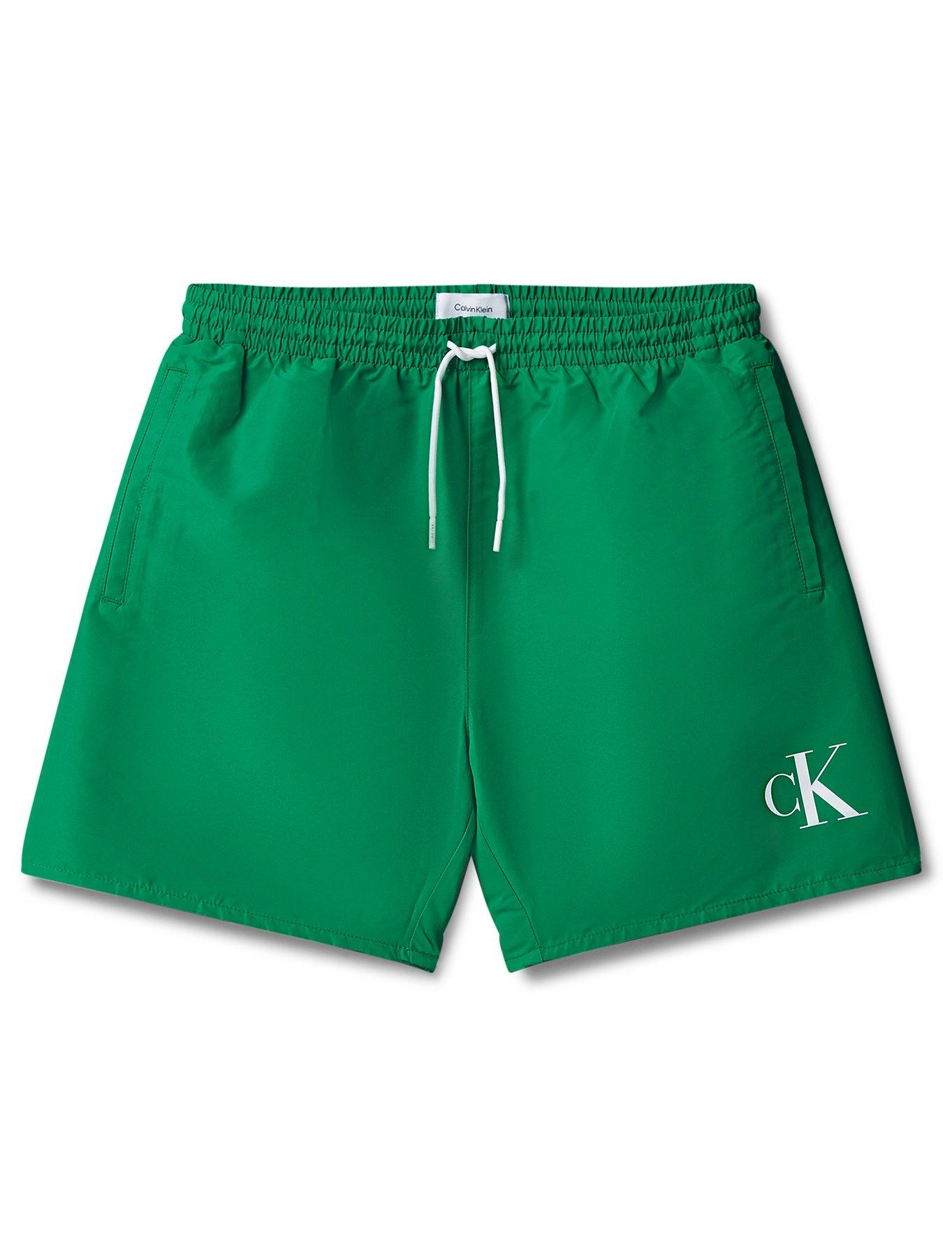 Calvin Klein: Boys Medium Drawstring Swim Shorts - Green