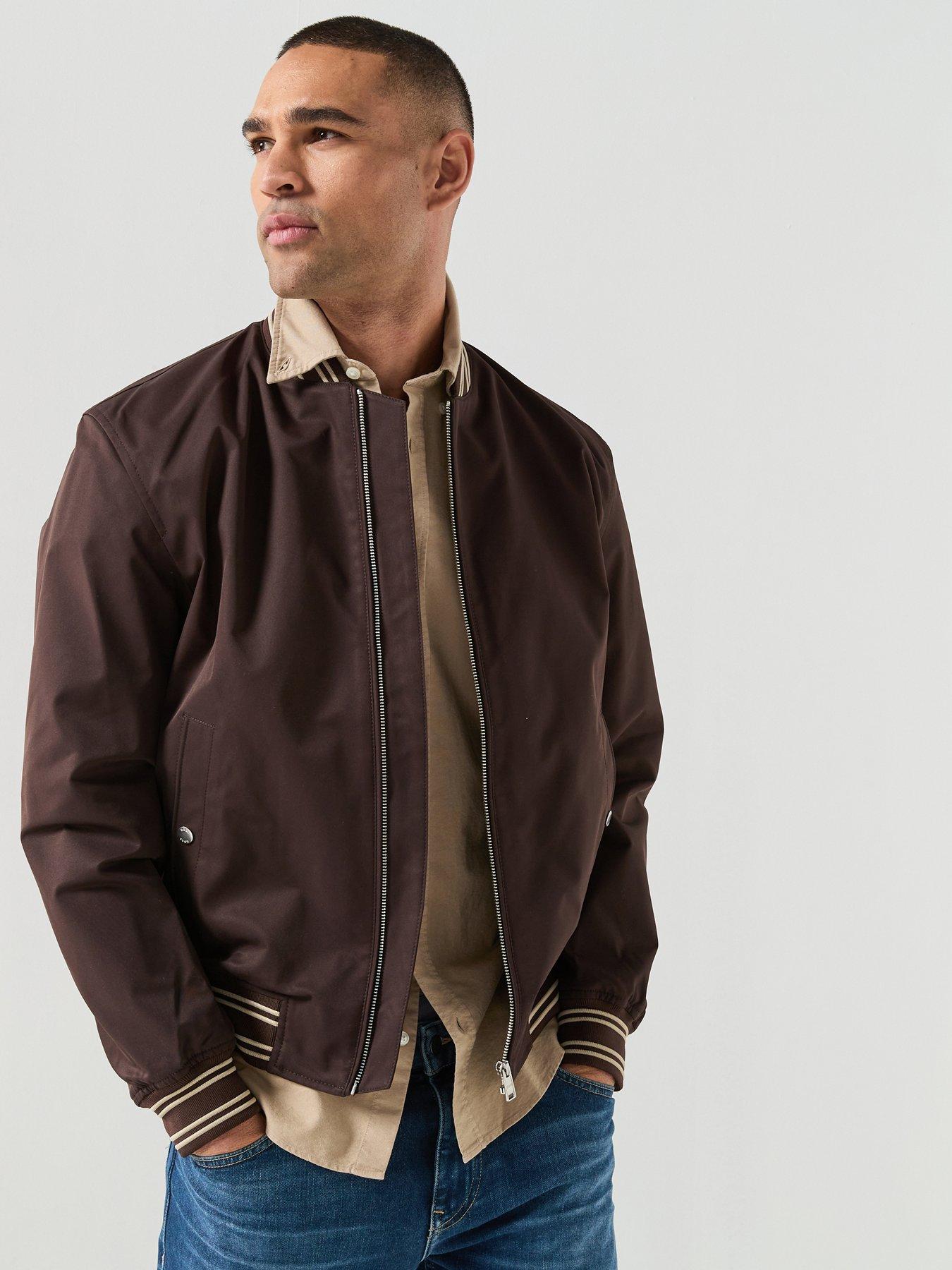 BOSS H-Comber 262 Stripe Baseball Jacket - Brown