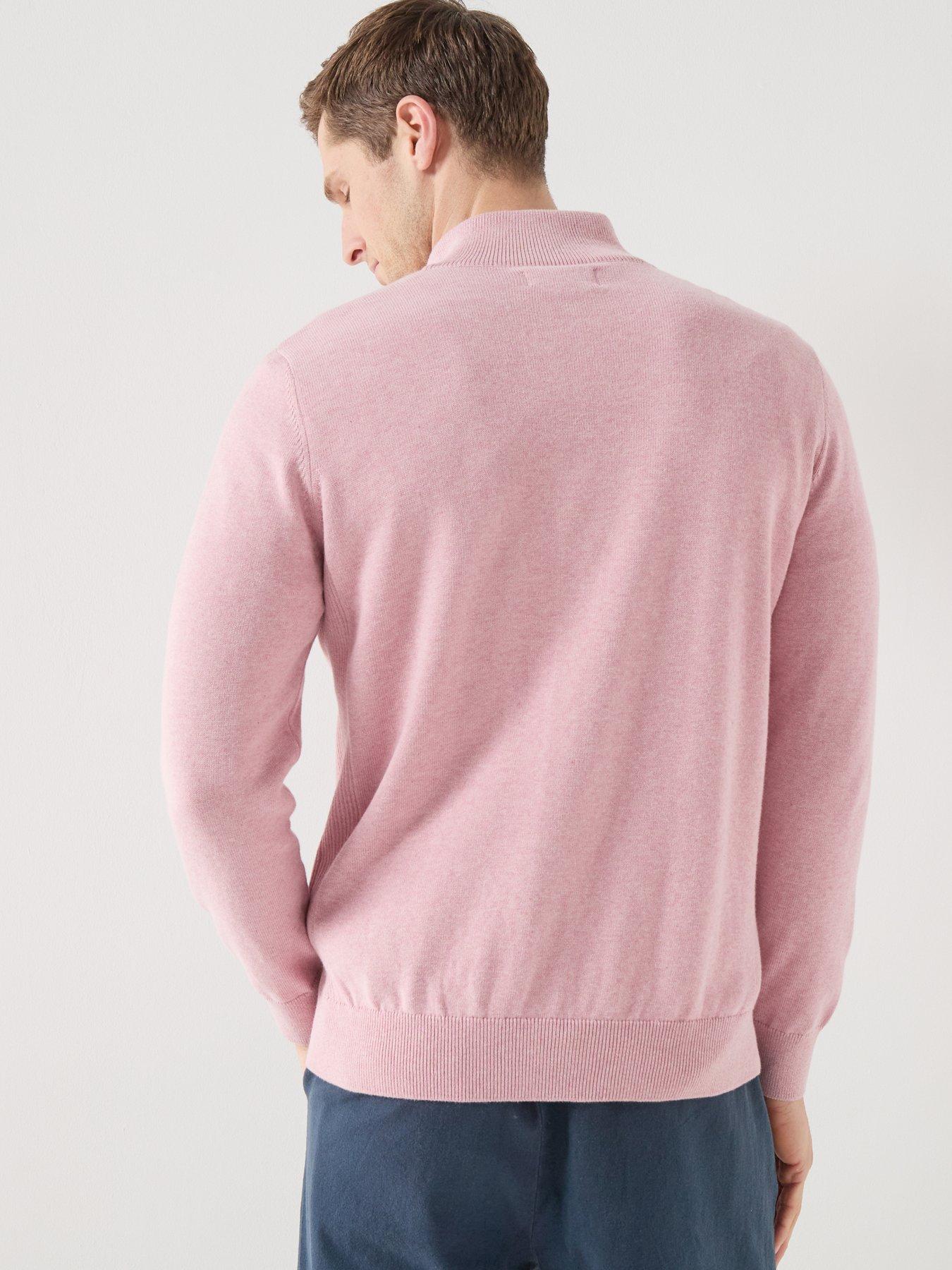 Image 2 of 6 of Barbour Cotton Half Zip Knitted Jumper - Pink
