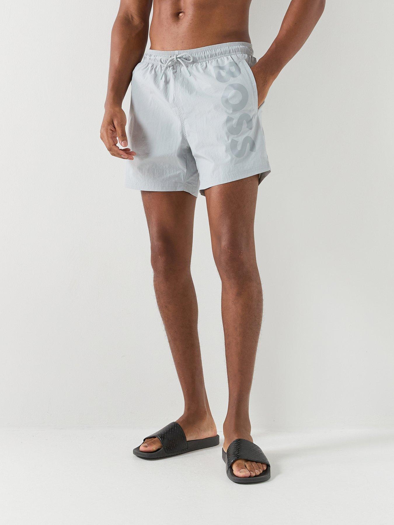 BOSS Octopus Swim Shorts, Light Grey, Size 2Xl, Men