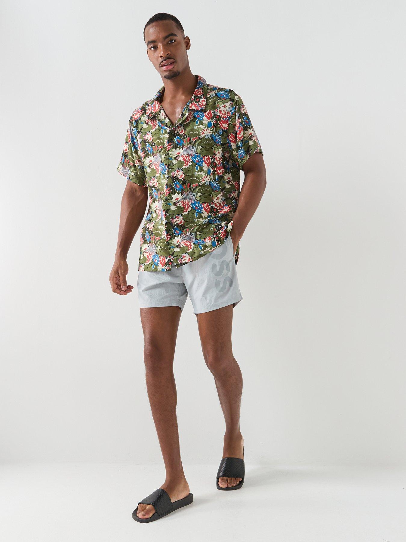 Image 3 of 6 of BOSS Octopus Swim Shorts - Light Grey