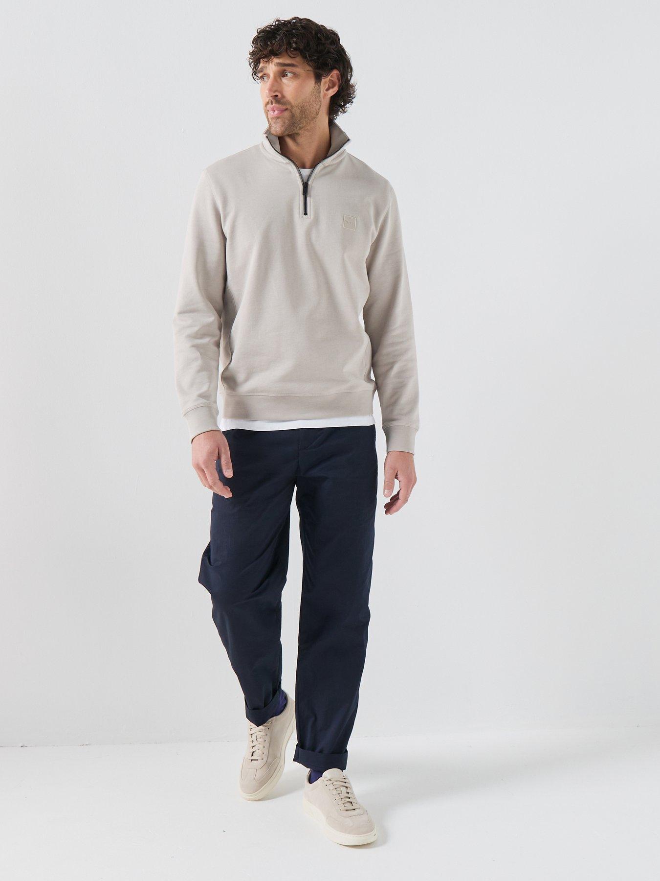 Image 3 of 6 of BOSS Boss Zetrust 1/4 Zip Sweat - Light Grey