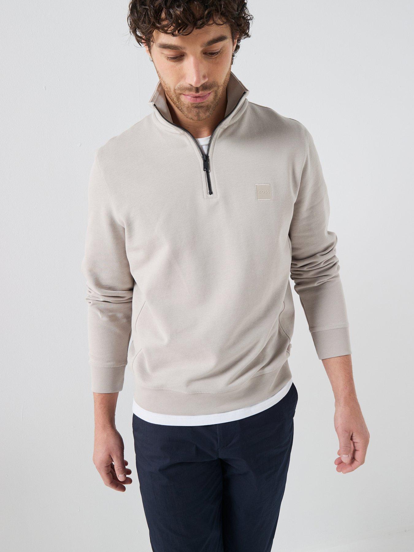 Image 5 of 6 of BOSS Boss Zetrust 1/4 Zip Sweat - Light Grey