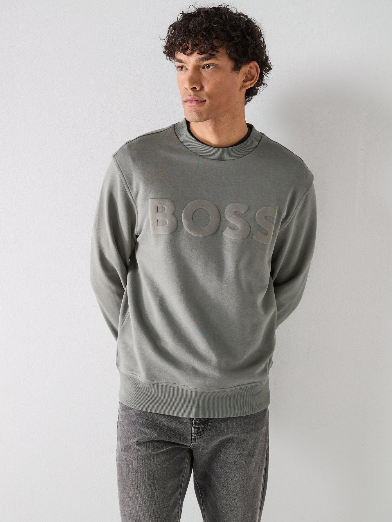 BOSS Webasic Logo Crew Sweatshirt - Dark Khaki