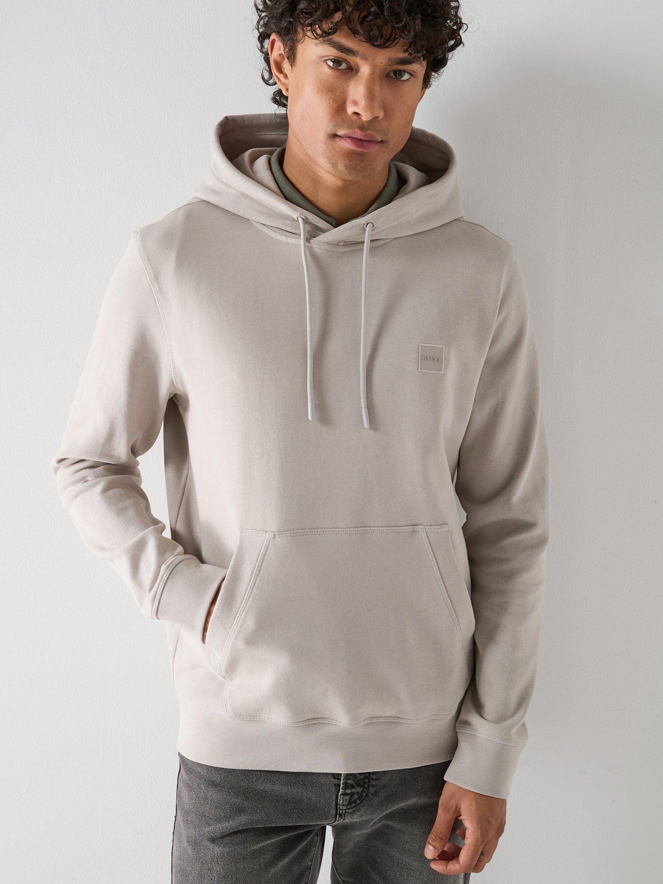 BOSS Boss Wetalk Overhead Tonal Logo Hoodie - Light Grey